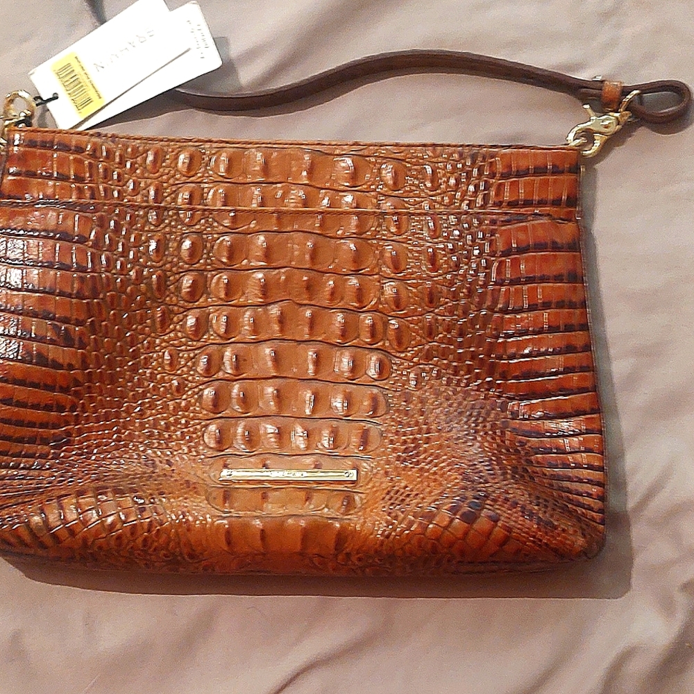 Brand new with tags Brahmin brown leather crossbody purse.